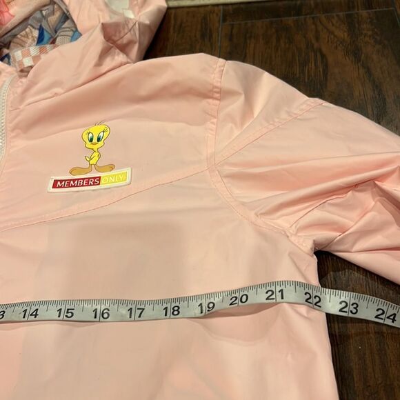 members only looney tunes light pink jacket size M New with tags windbreaker - Picture 10 of 12